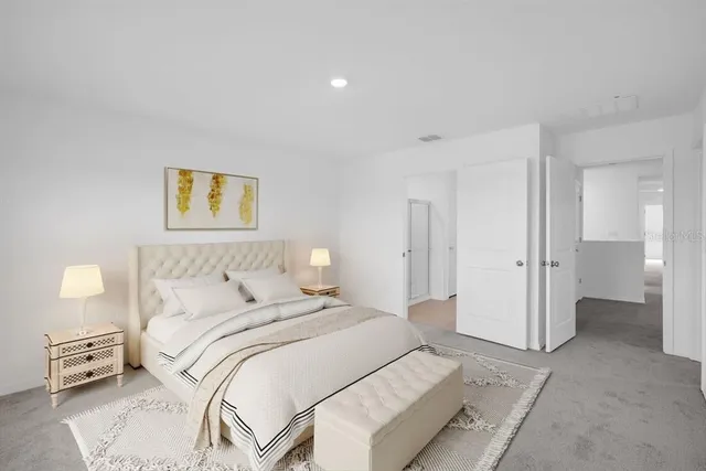 a bathroom with a double vanity sink and mirror