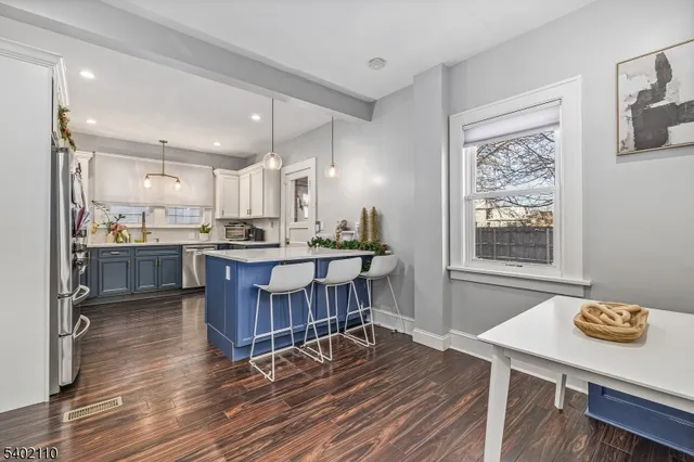 a workspace with wooden floor