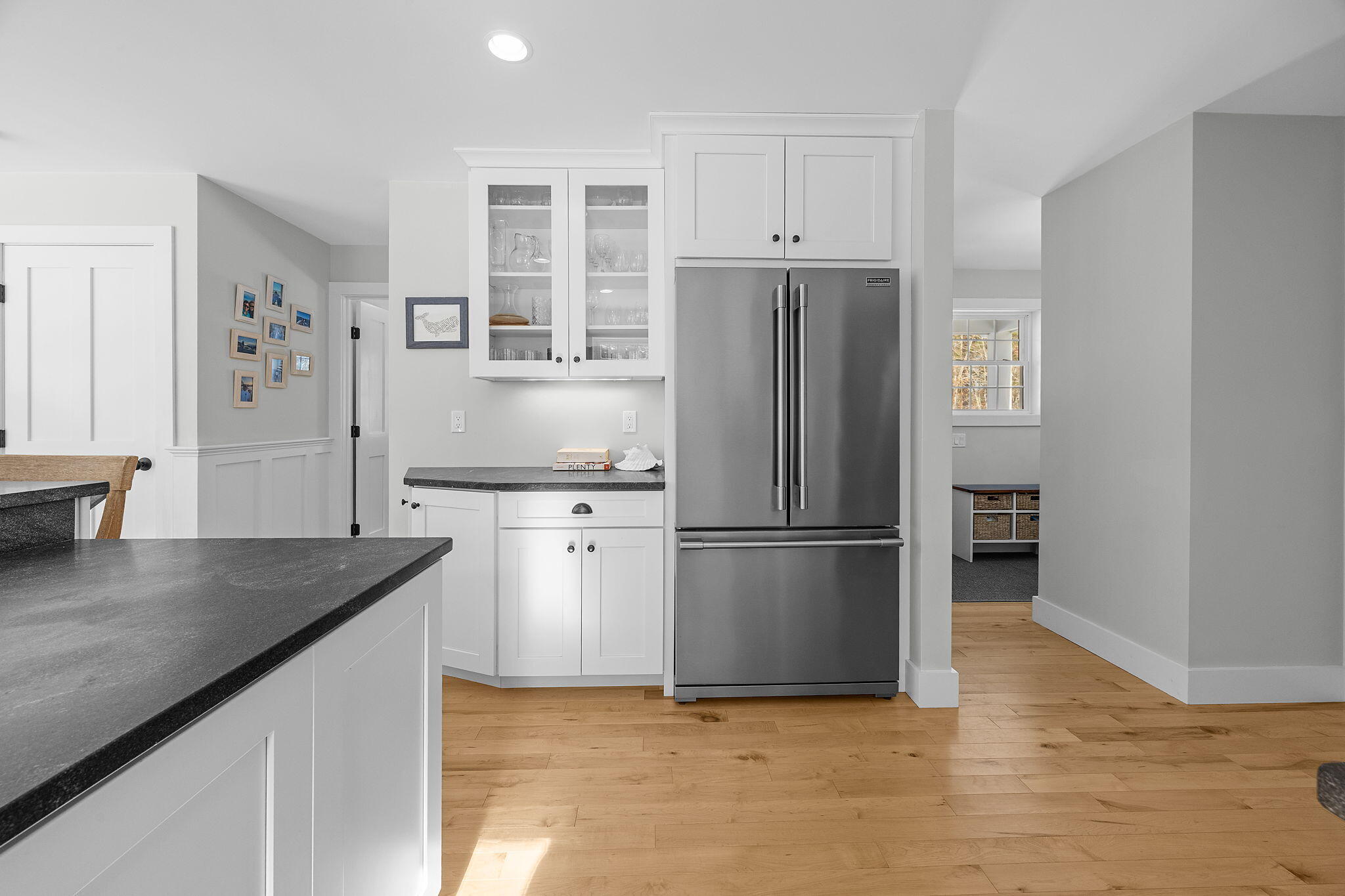 174 Cross Neck Road Marion, MA 02738 - Photo 11 of 41 a kitchen with granite countertop a refrigerator and a sink
