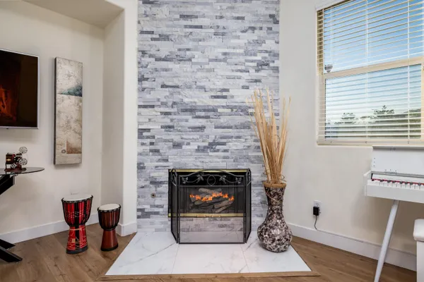 a living room with furniture