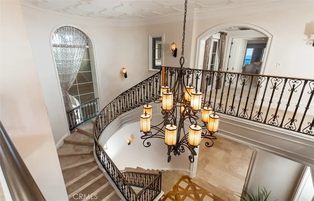 a view of balcony with furniture