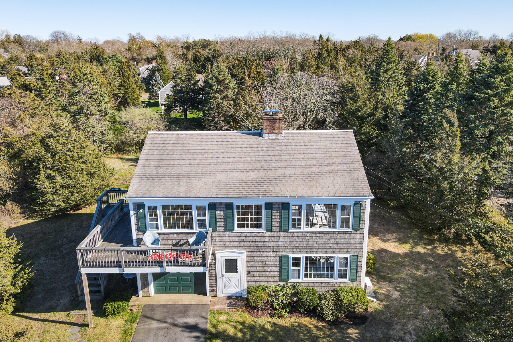 22 Ruggles Road Orleans, MA 02653 - Photo 3 of 38 aerial view of a house with a yard and balcony
