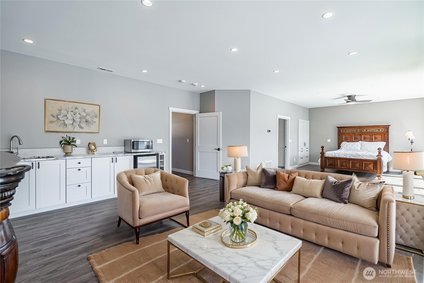 665 Manson Boulevard Manson, WA 98831 - Photo 11 of 39 a living room with furniture kitchen view and a table