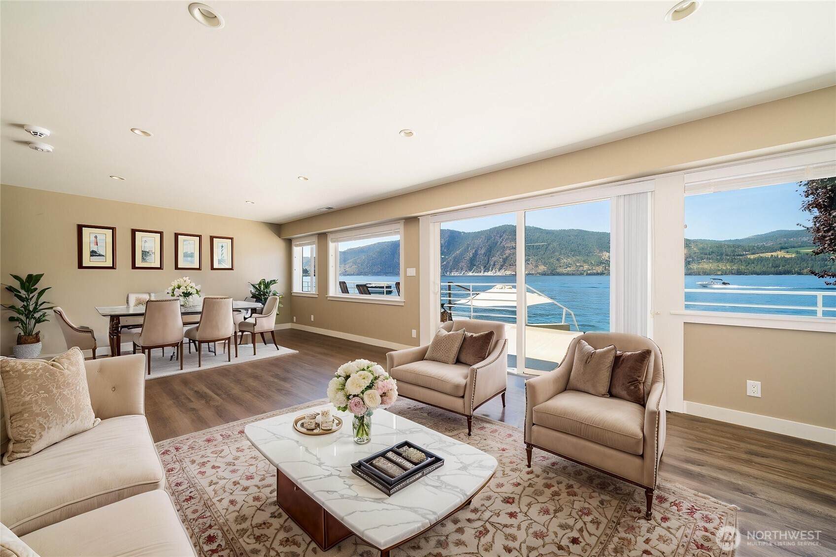 665 Manson Boulevard Manson, WA 98831 - Photo 18 of 39 a living room with furniture and a table