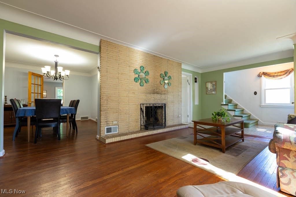 2496 Milton Road Cleveland, OH 44118 - Photo 5 of 19 Living room and Dining room with beautiful hardwood floors