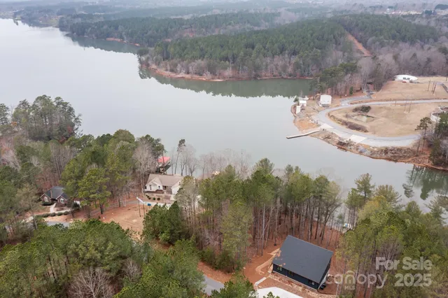 a view of a lake from a yard