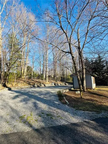 a view of street with large trees