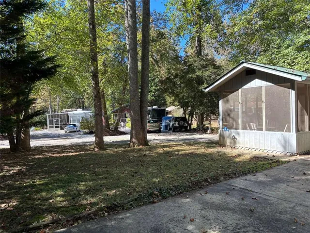 a view of a park with slides