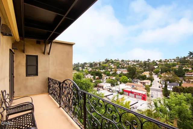 a view of city from balcony