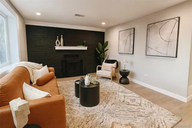 a living room with furniture