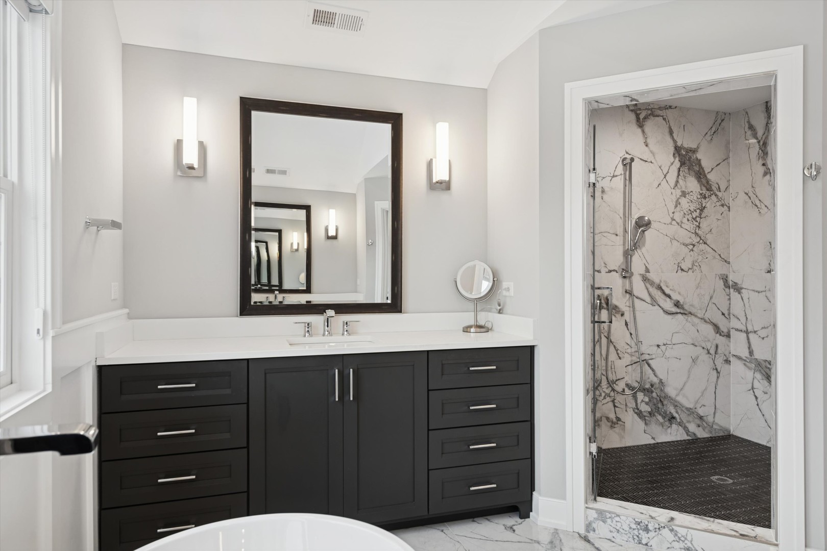 548 South Fairview Avenue Elmhurst, IL 60126 - Photo 21 of 44 a bathroom with a granite countertop sink and a mirror