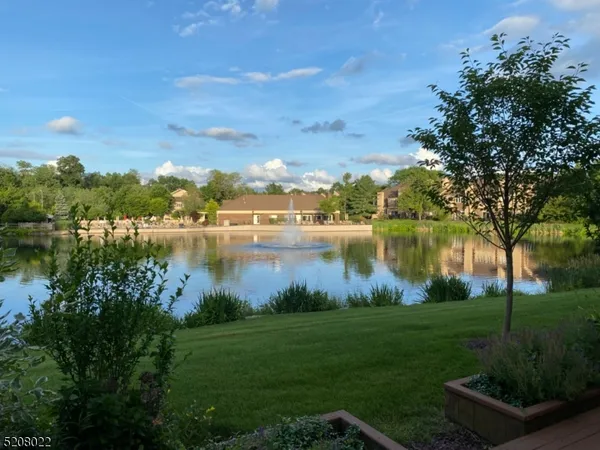 a view of a lake from a yard
