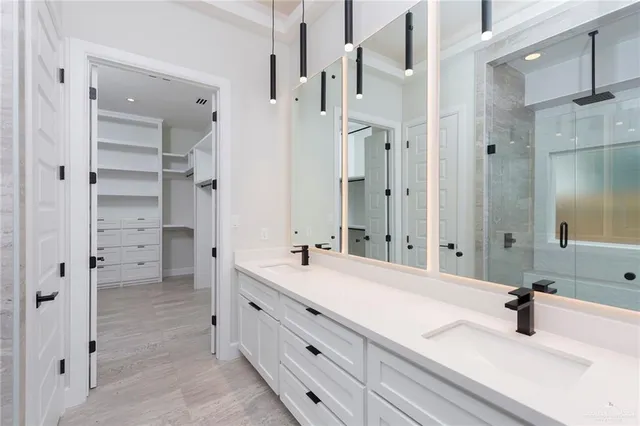 a bathroom with a shower