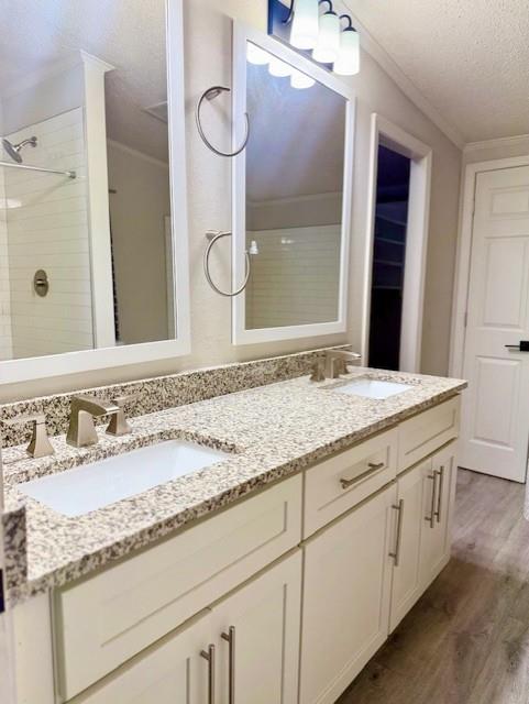 26 Skyland Drive West Locust Grove, GA 30248 - Photo 17 of 29 a bathroom with a granite countertop sink and a mirror