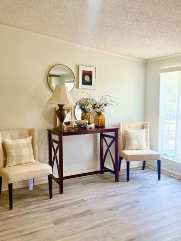 a living room with furniture