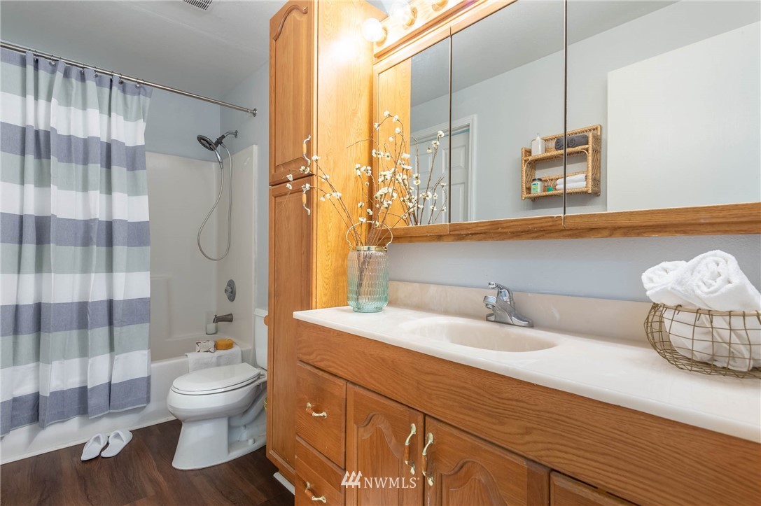 4131 Northeast 19th Street Renton, WA 98059 - Photo 22 of 40 a bathroom with a sink a toilet and shower