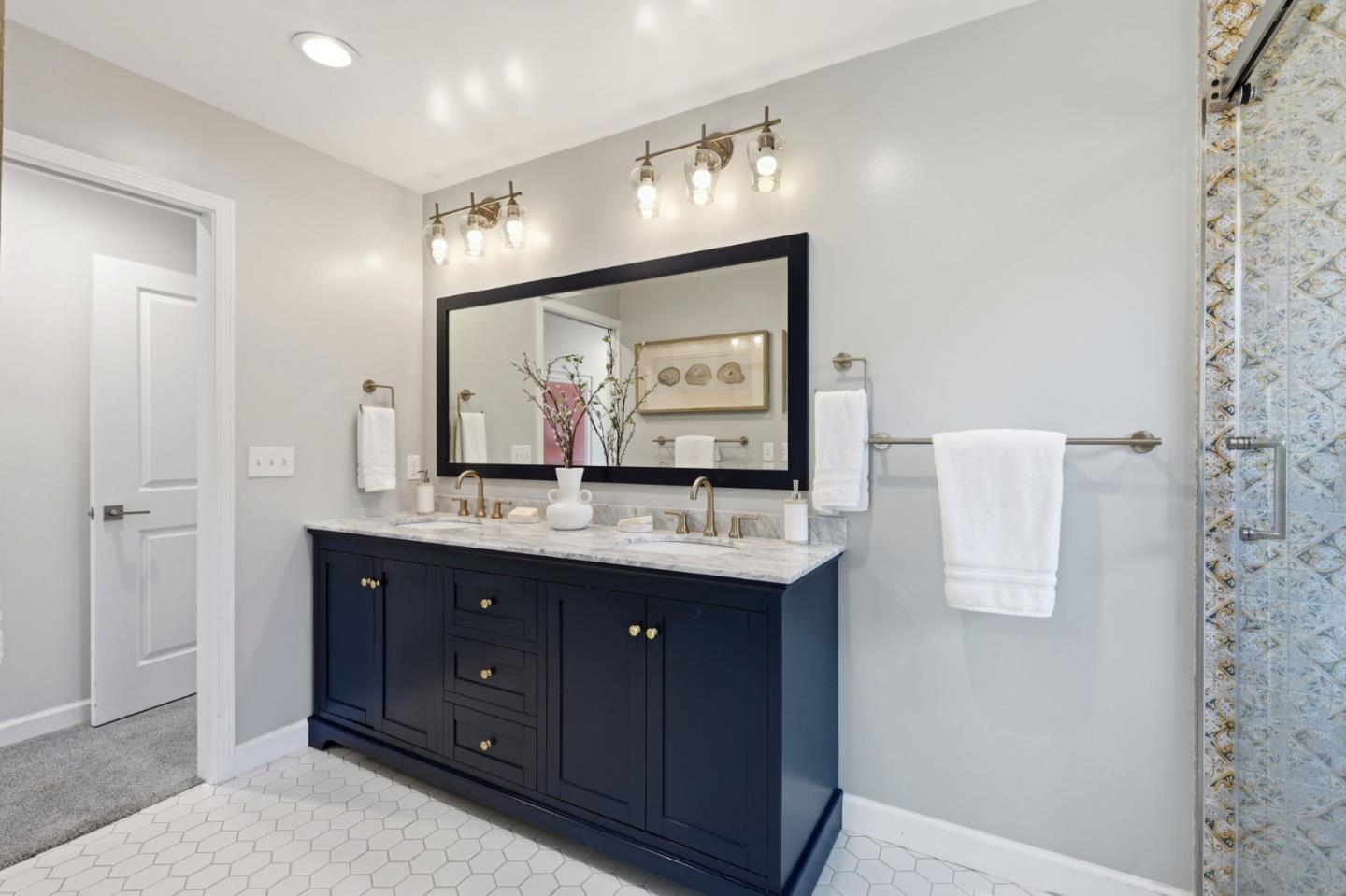 1380 Ridgeley Drive Campbell, CA 95008 - Photo 26 of 39 a bathroom with a sink and a mirror