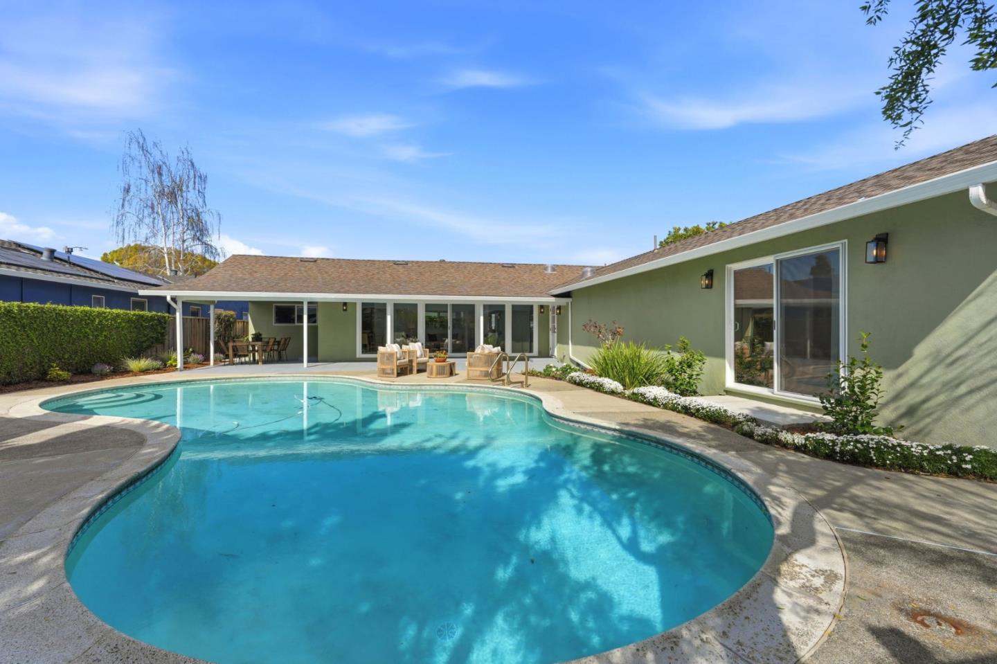 1380 Ridgeley Drive Campbell, CA 95008 - Photo 35 of 39 a view of a house with a swimming pool