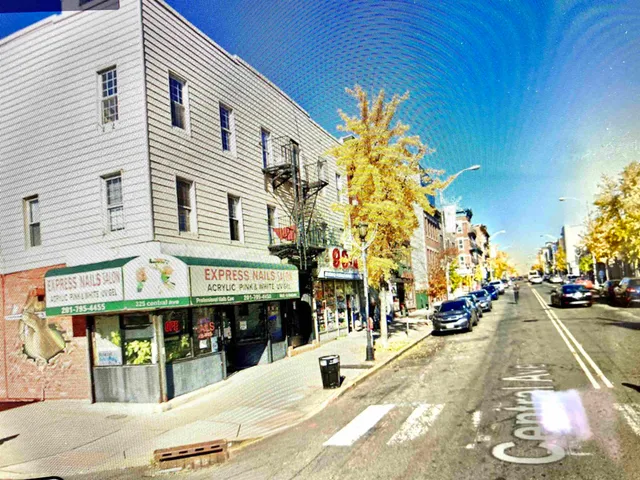 a view of street with building