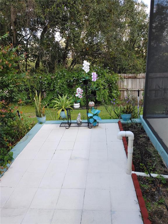 7607 Benji Ridge Trail Kissimmee, FL 34747 - Photo 36 of 58 a view of backyard with plants and outdoor seating