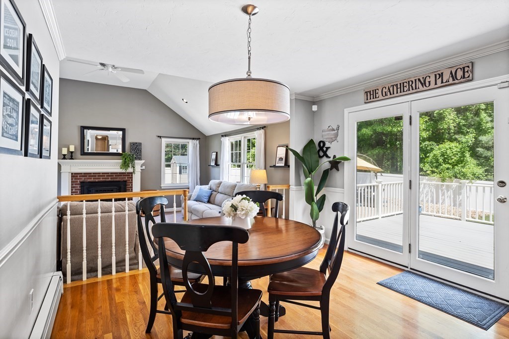 24 Devincent Drive Stow, MA 01775 - Photo 8 of 39 a view of a dining room with furniture window and outside view