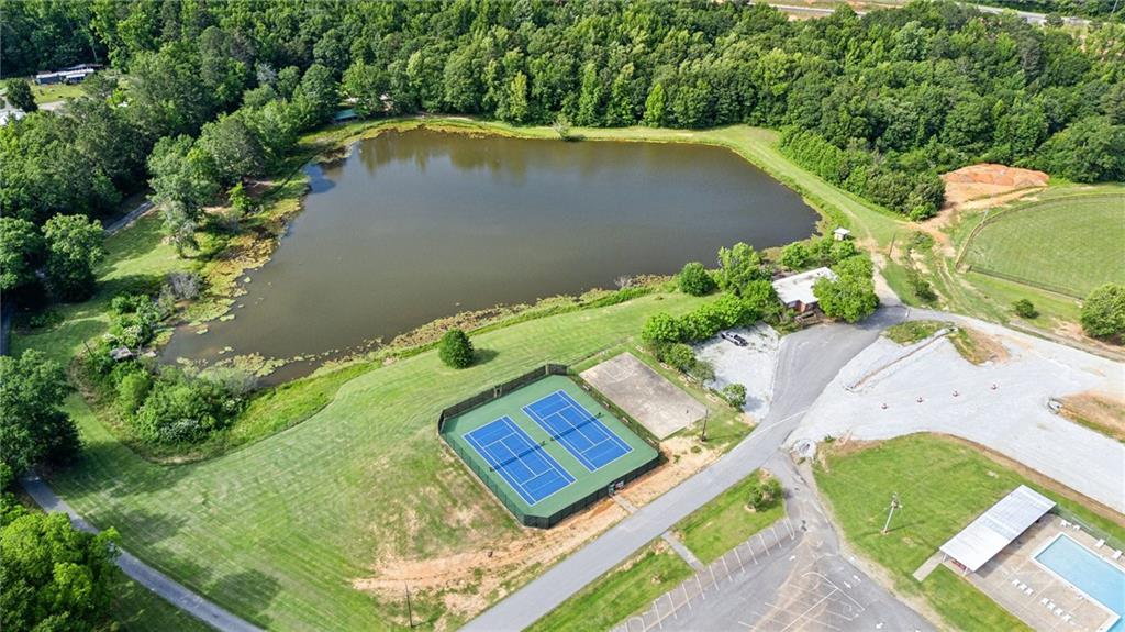 79 Water Oak Way Crawford, GA 30630 - Photo 47 of 51 an aerial view of a house with a yard and lake view