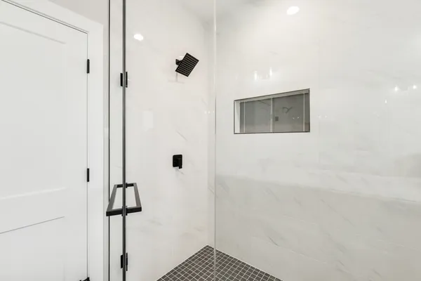 a bathroom with a shower