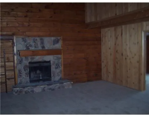a view of an empty room with a fireplace
