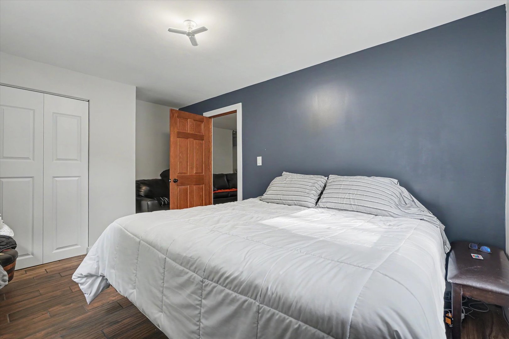 2431 North 1450 East Road Mansfield, IL 61854 - Photo 54 of 78 a bedroom with a bed and a closet