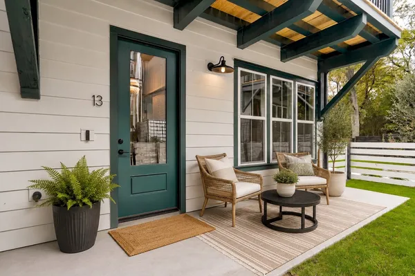 a house view with a outdoor space