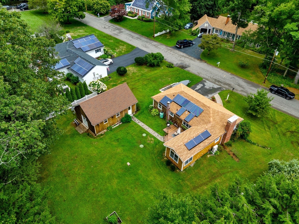 19 Forrest Road Topsfield, MA 01983 - Photo 33 of 39 an aerial view of a house with garden space and street view