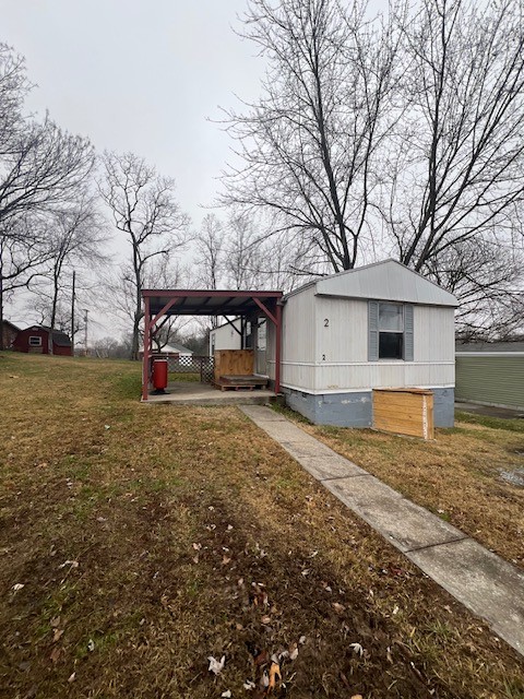 a house view with a garden space