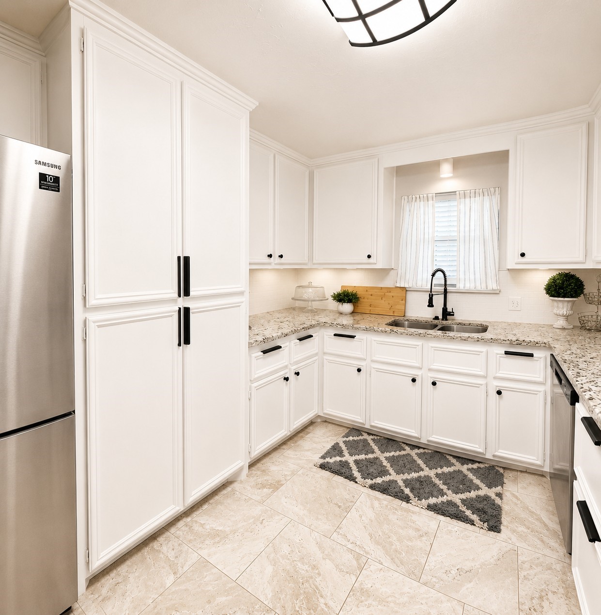 1457 Camellia Street Sweeny, TX 77480 - Photo 8 of 26 a kitchen with white cabinets and white appliances