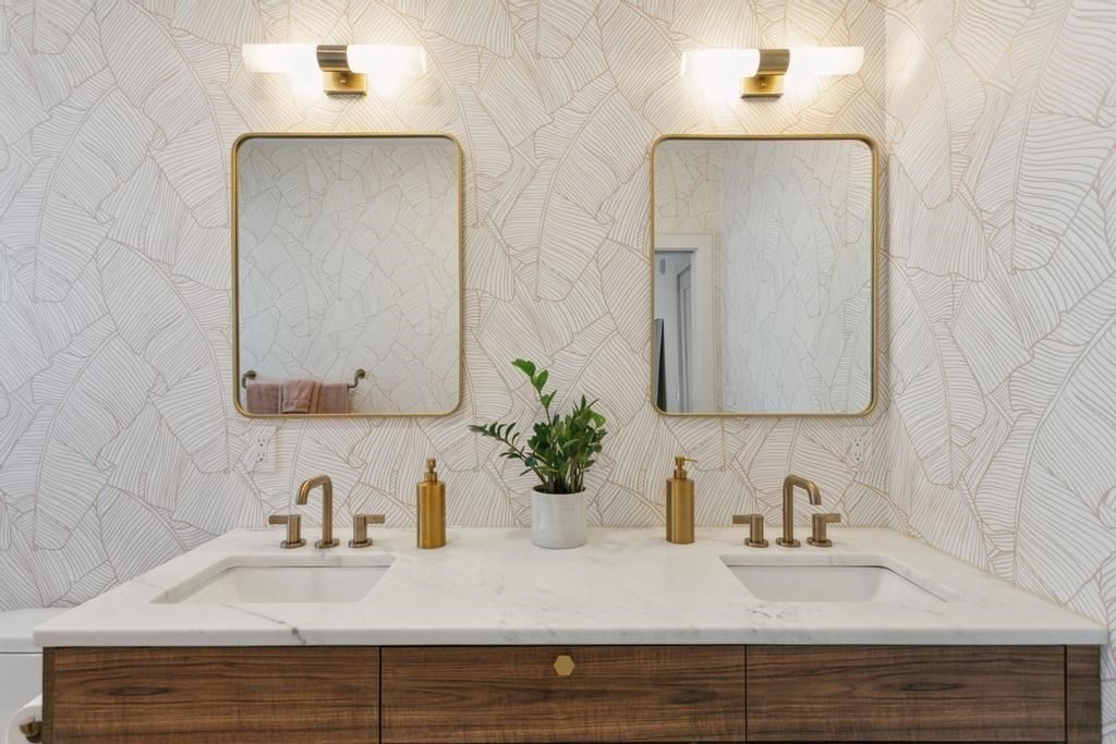 4 Payne Street, Unit 2 Boston, MA 02122 - Photo 17 of 28 a bathroom with double vanity sinks and a mirror