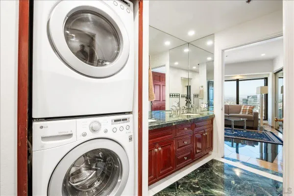 a view of a kitchen and utility room