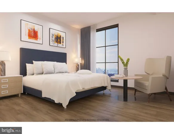 a bedroom with a bed a couch and a window