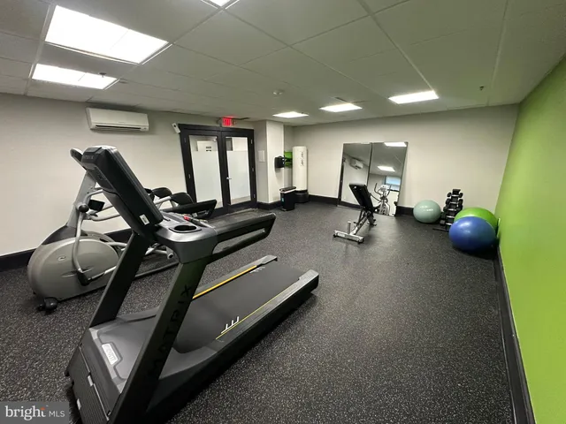 a gym hall with exercise machine