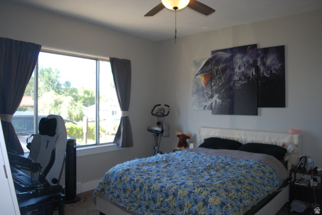116 North 3rd Street Tooele, UT 84074 - Photo 8 of 45 Room featuring a ceiling fan with integrated lighting, a large window, and light-colored walls