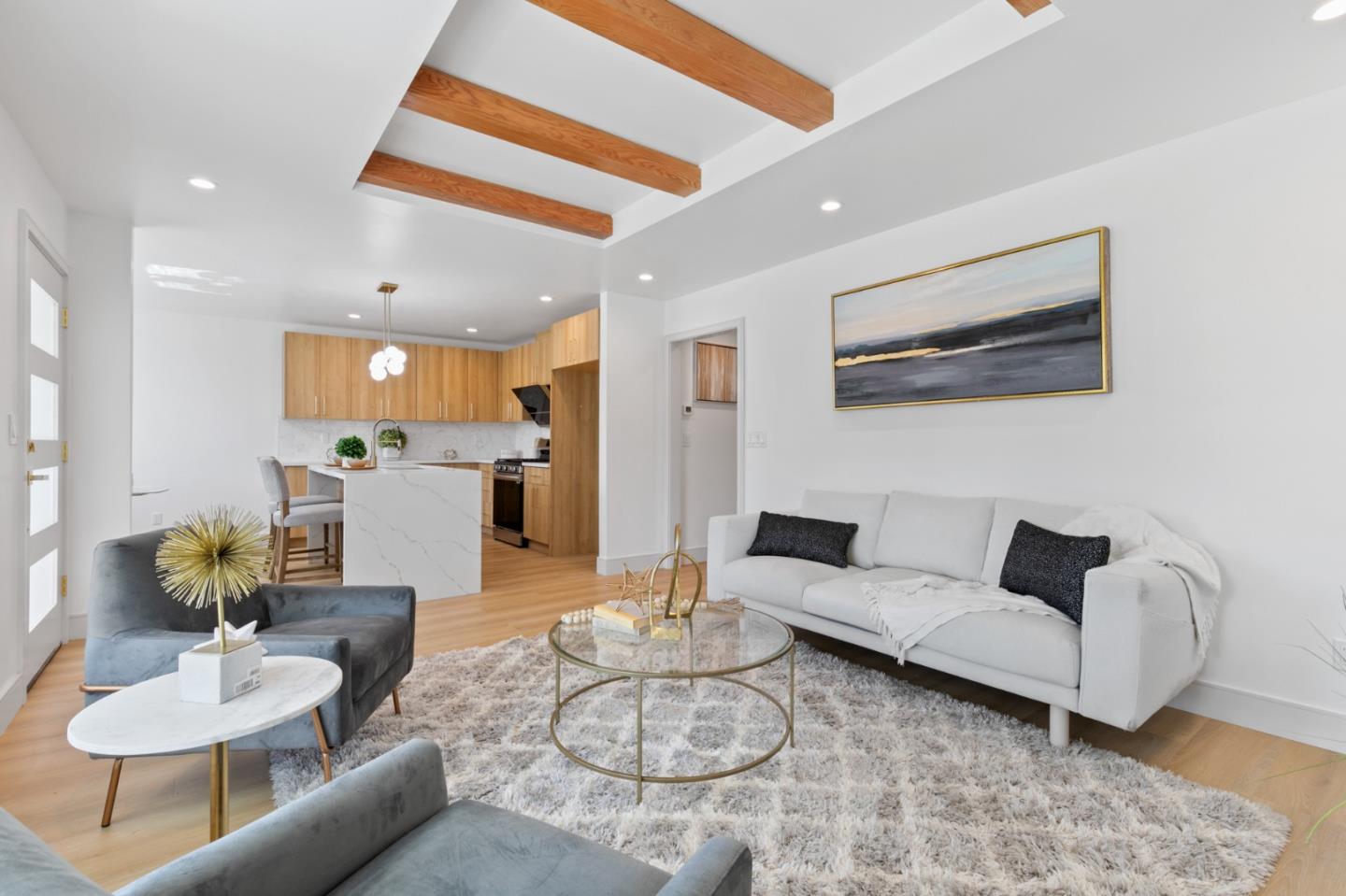 1381 Hampton Drive Sunnyvale, CA 94087 - Photo 6 of 28 a living room with furniture and kitchen view