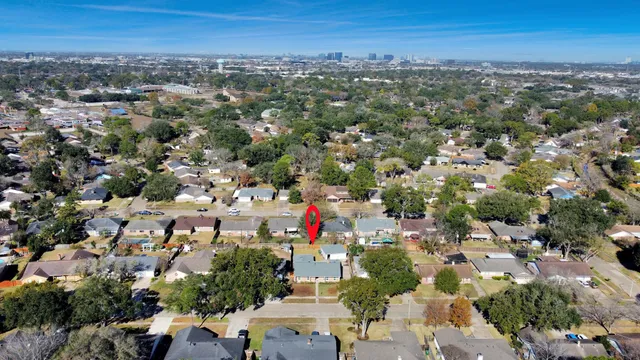 an aerial view of multiple house