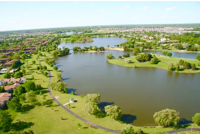 a view of a lake with a mountain view