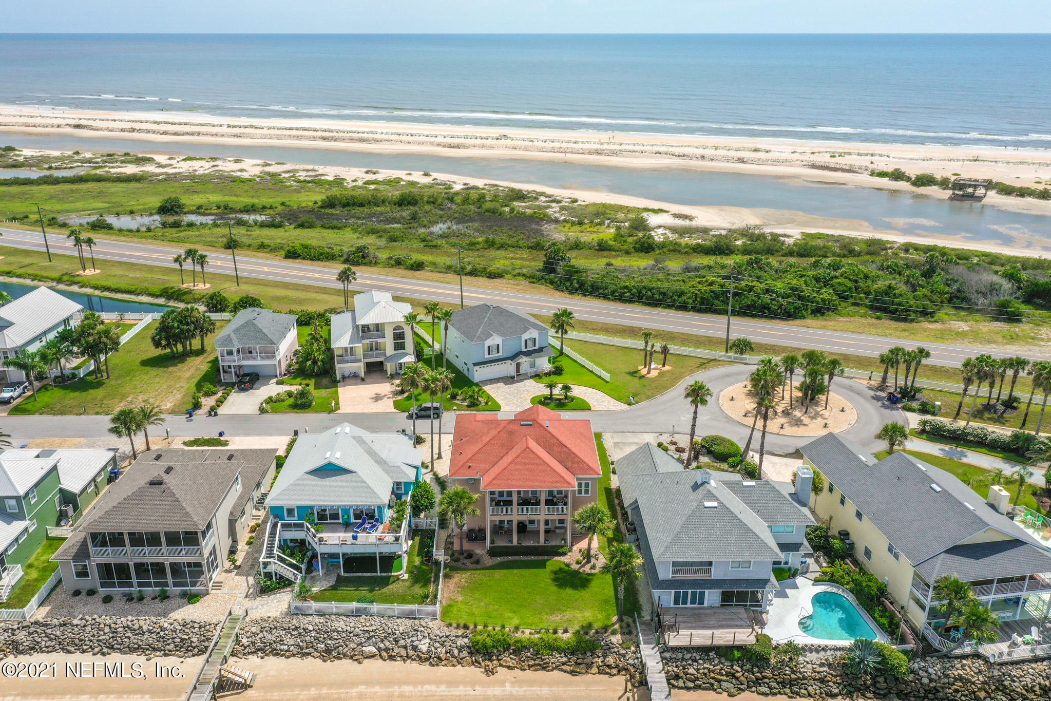 9269 July Lane St. Augustine, FL 32080 - Photo 87 of 105 a view of residential houses with outdoor space and ocean view