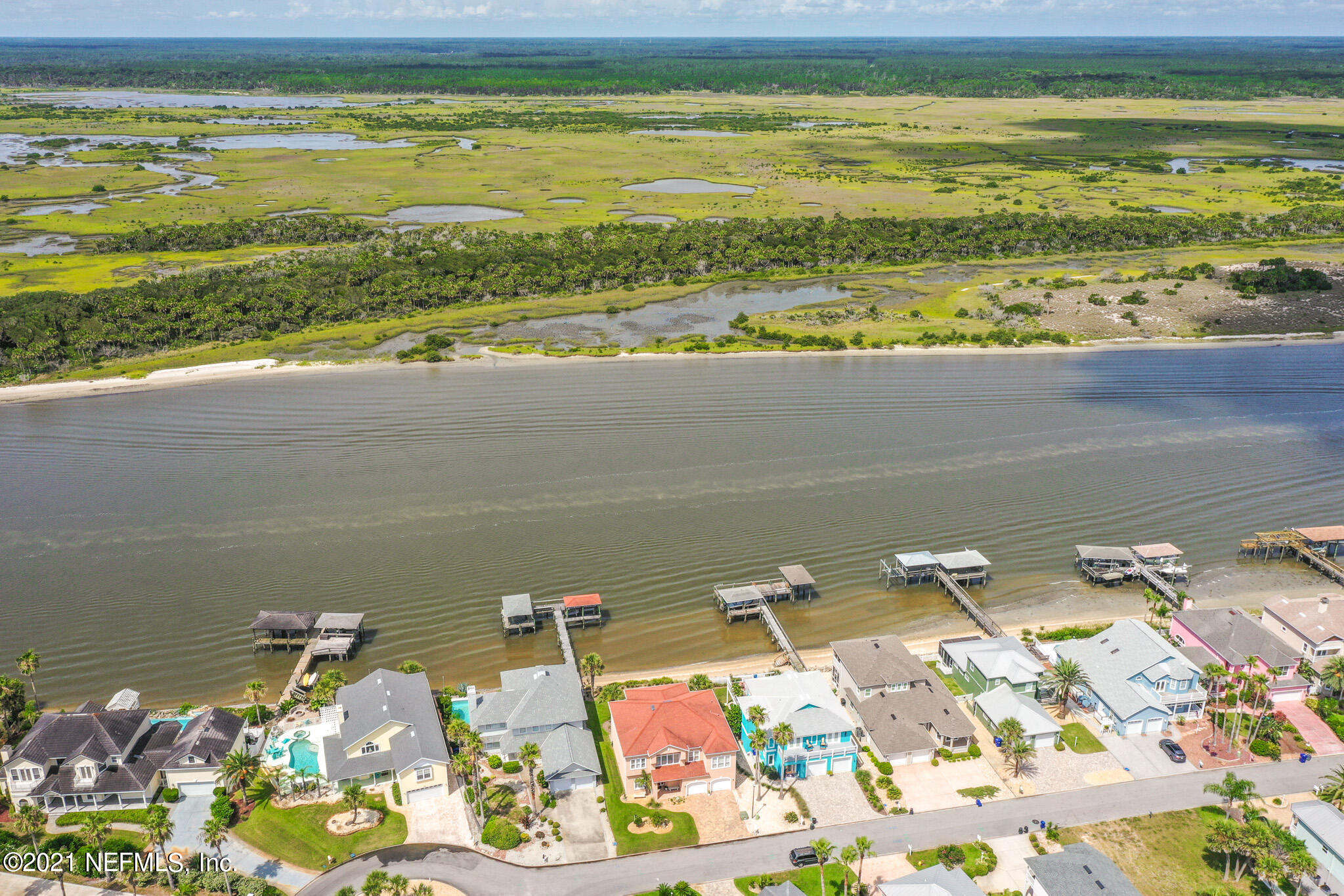 9269 July Lane St. Augustine, FL 32080 - Photo 91 of 105 a view of a city and an ocean view
