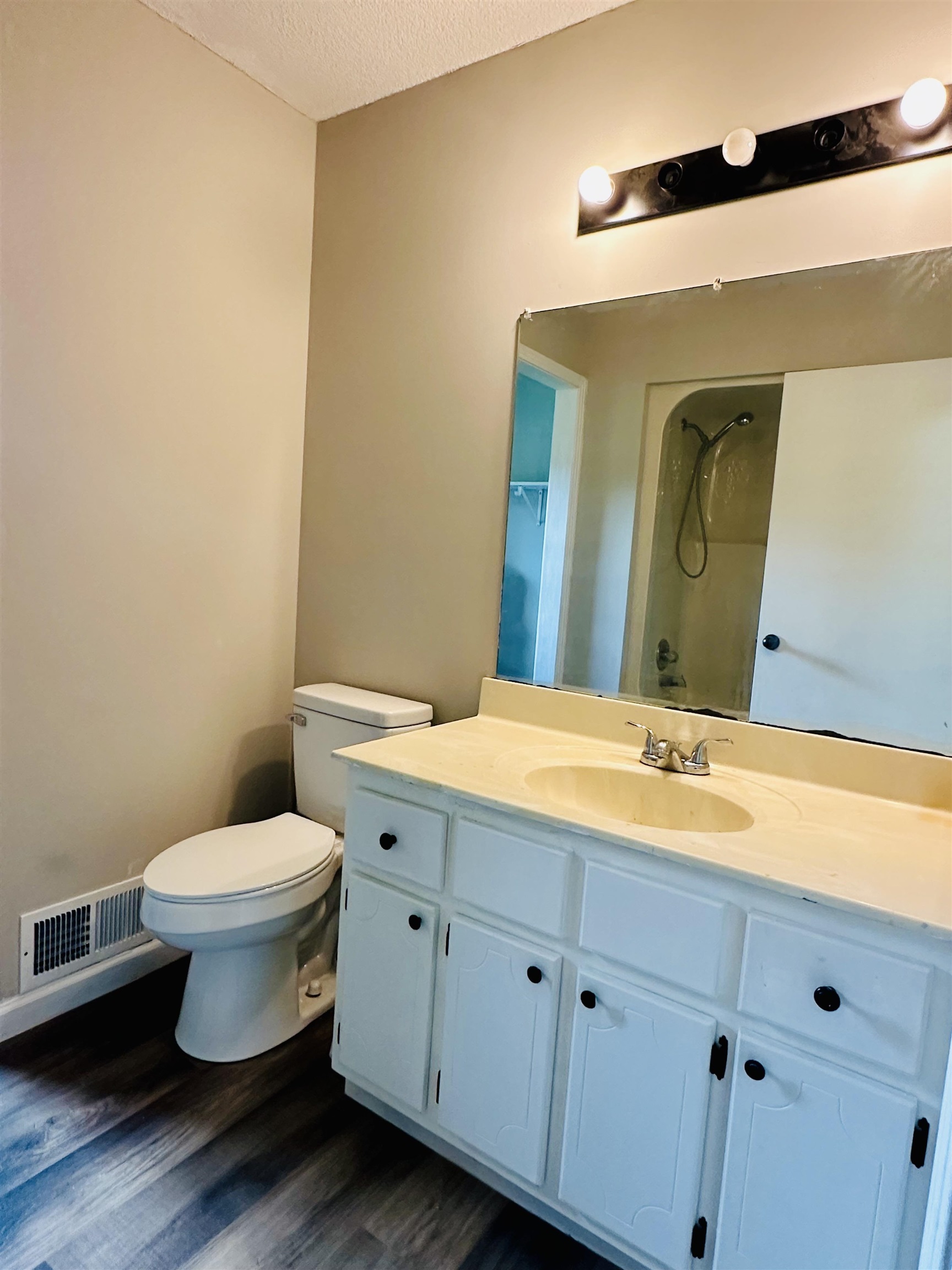 287 Gilchrist Stantonville Road Adamsville, TN 38310 - Photo 27 of 29 a bathroom with a granite countertop toilet sink and mirror