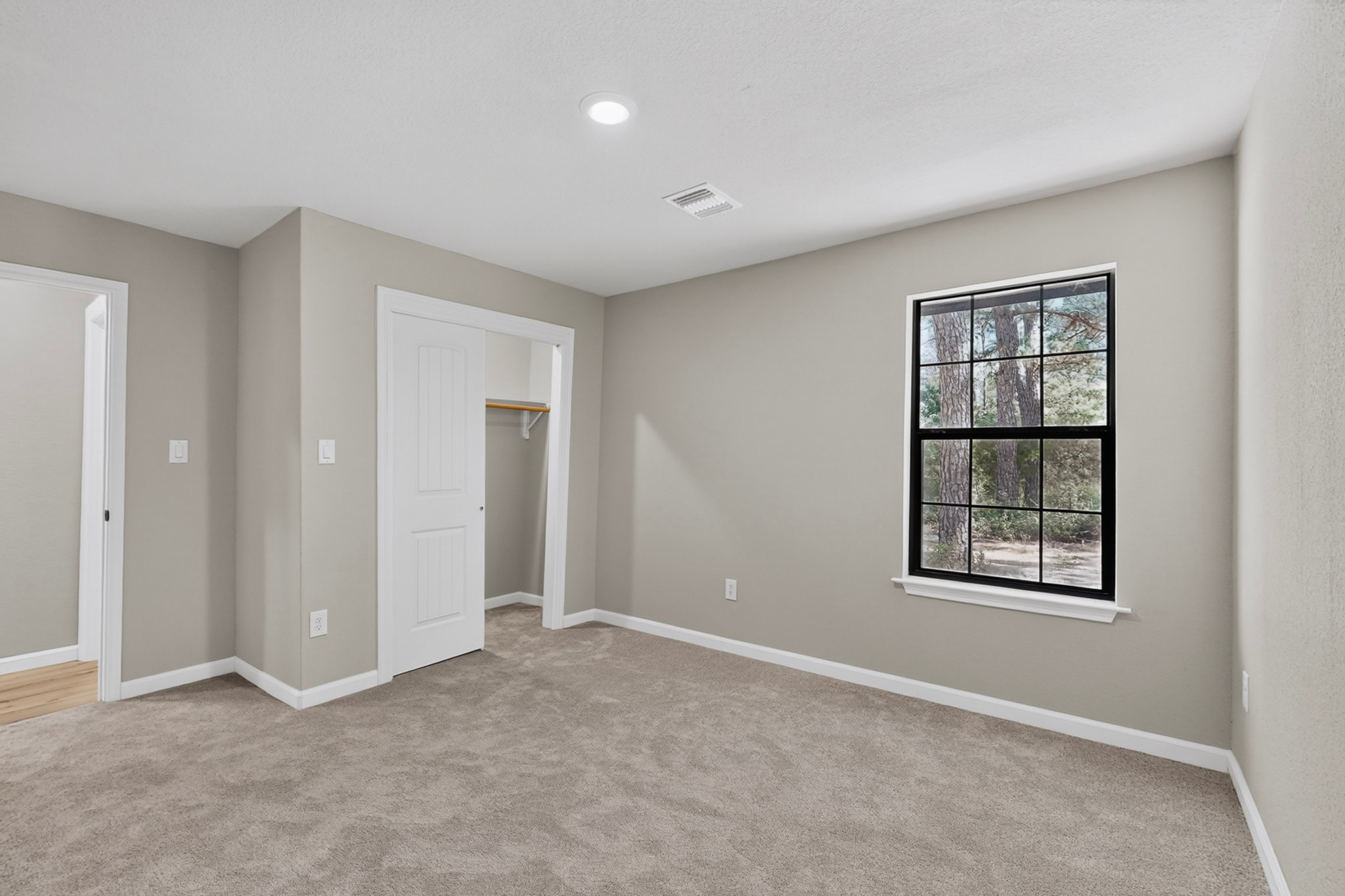 158 Fealy Road Red Rock, TX 78662 - Photo 28 of 40 Soft carpeting underfoot and a large window framing serene wooded views define this versatile space.