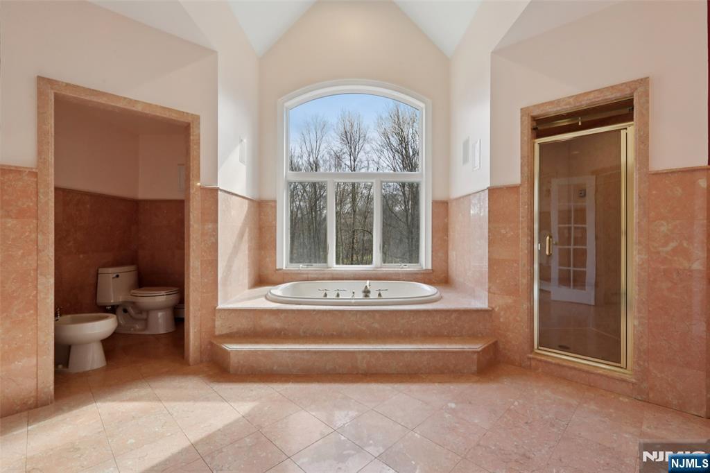 14 Werimus Brook Road Saddle River, NJ 07458 - Photo 40 of 50 a spacious bathroom with a bathtub and a window