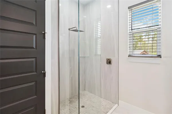 a bathroom with a shower