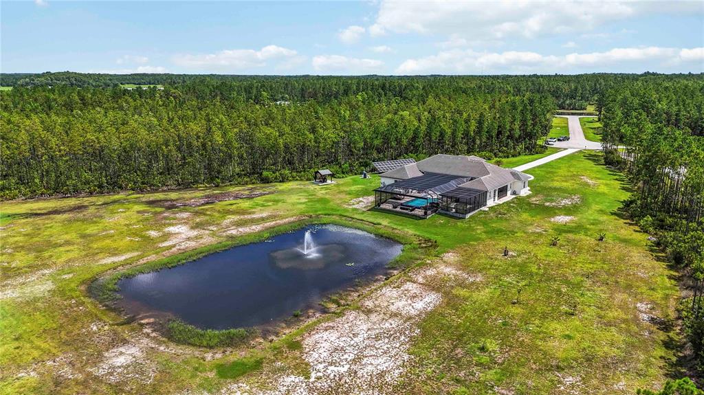 113 Spring Rise Circle Bunnell, FL 32110 - Photo 43 of 45 a view of a backyard with lawn chairs under an umbrella
