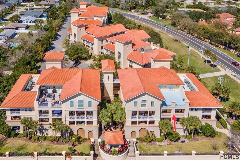 an aerial view of multiple houses