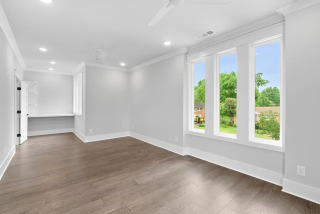 a view of a hallway with closet